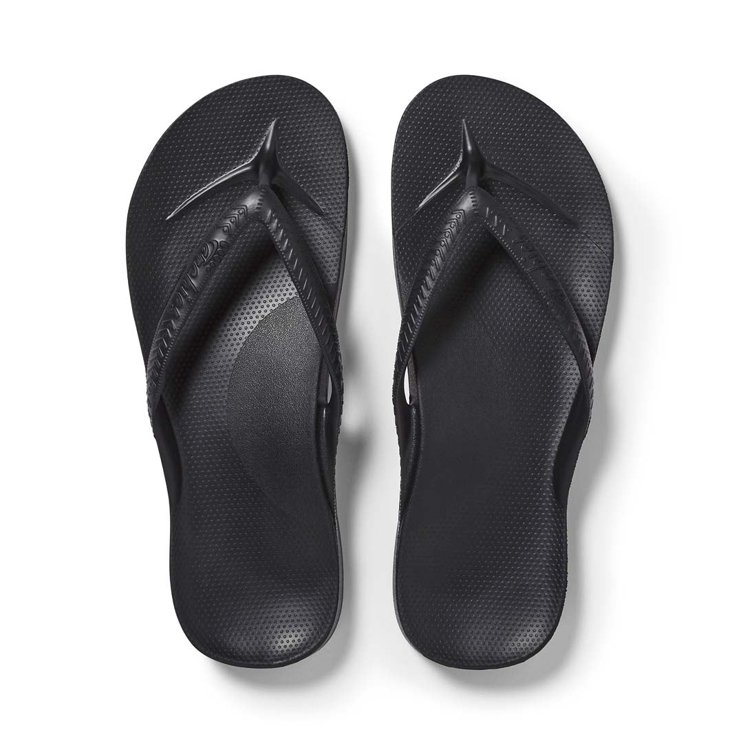 Kids - Arch Support Thongs - Black